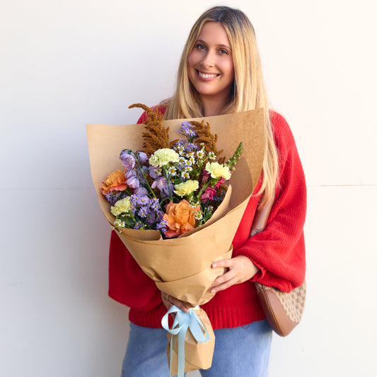 fresh bouquet of flowes wrapped as a gift located in sunshine coast 