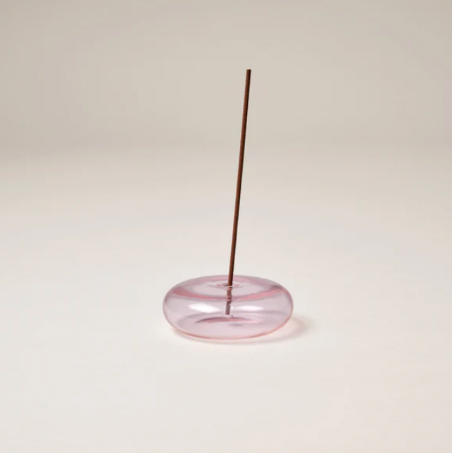 GLASS VESSEL INCENSE HOLDER - PINK - GENTLE HABITS